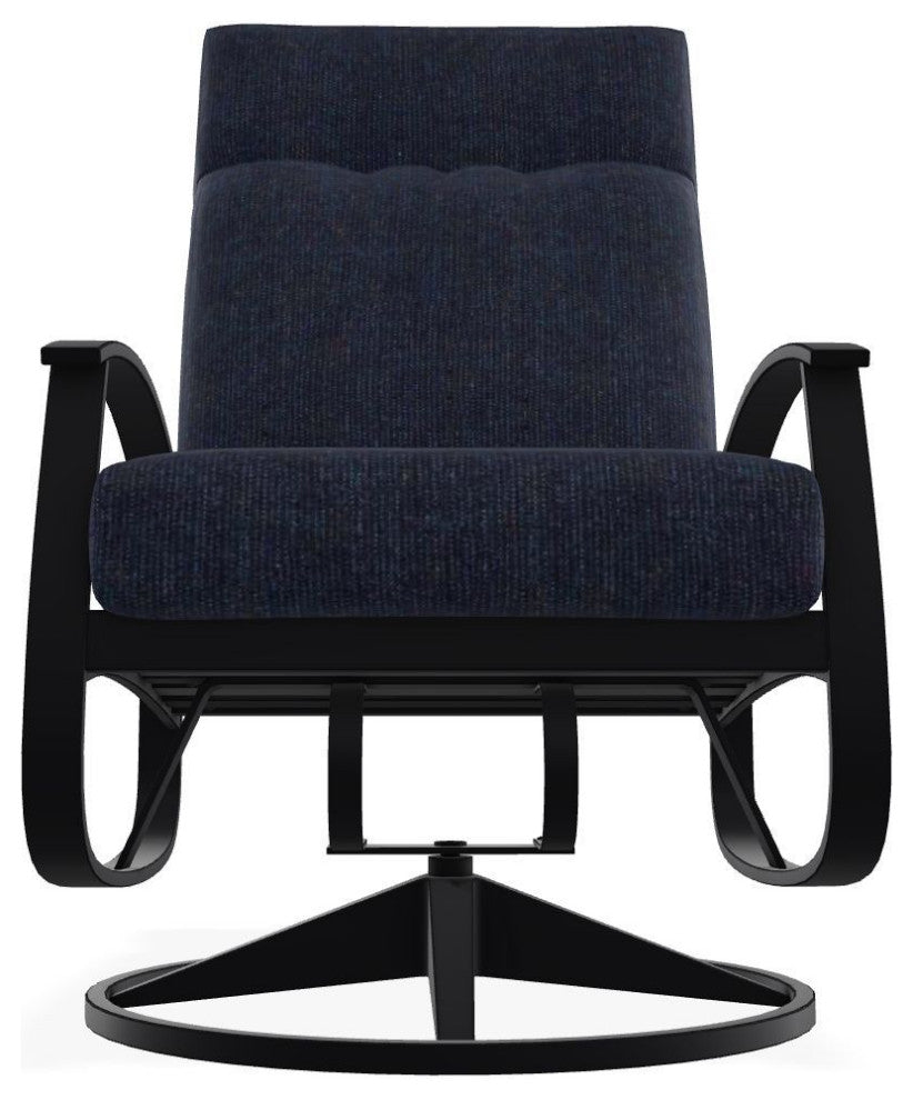 Belle Isle Cushion Deep Seat Outdoor Swivel Rocker, Indigo/Black