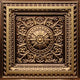 24"x24" D223 PVC Faux Tin Glue-up Ceiling Tiles Made of PVC, Set of 6, Antique Gold