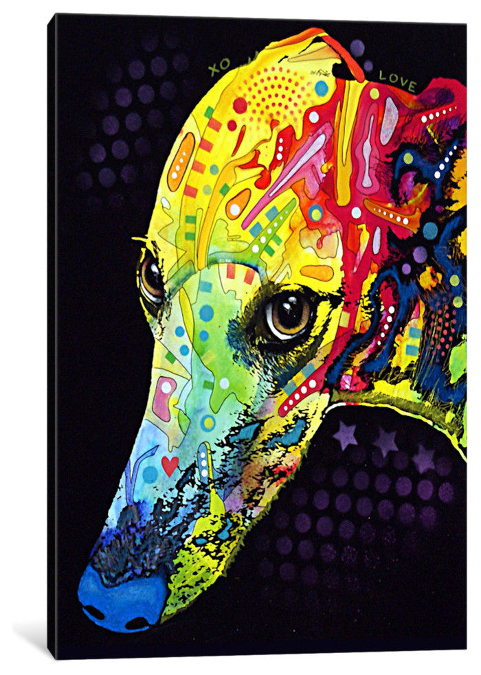 "Greyhound" Wrapped Canvas Art Print, 18x12x1.5