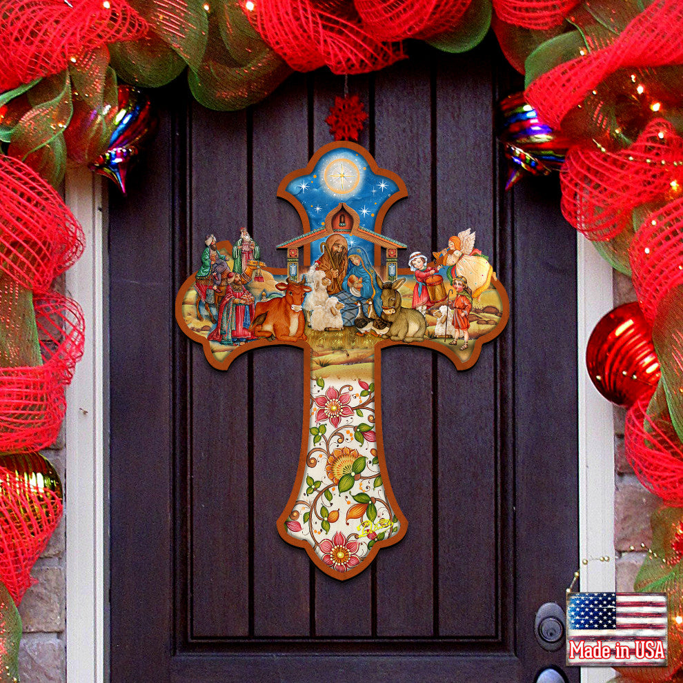 Nativity Wooden Cross