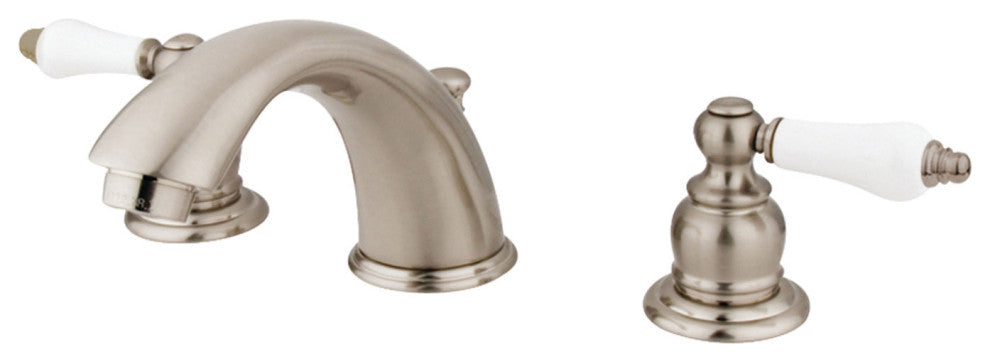 Kingston Brass Widespread Bathroom Faucet With Retail Pop-Up, Brushed Nickel
