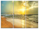 "Bright Yellow Sunset Beach Panorama" Metal Wall Art, 3 Panels, 36"x28"
