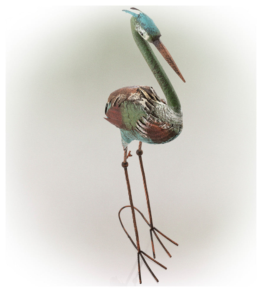 Alpine Crane Stake Statue, 40" Tall