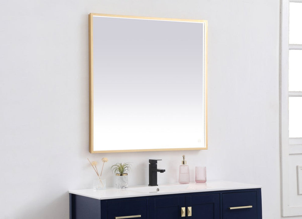 Modern Brass Led Mirror