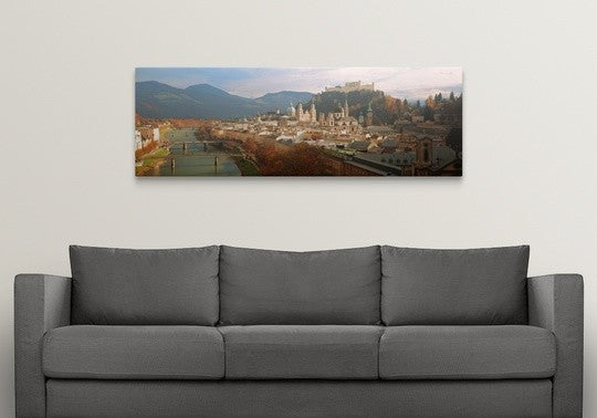 "Cityscape Salzburg Austria " Canvas Art, 60"x20"x1.25"