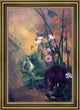 John La Farge Morning Glories and Eggplant Framed Premium Canvas Print, 18"x27"