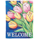 Flag Welcome Tulips Polyester 13x18