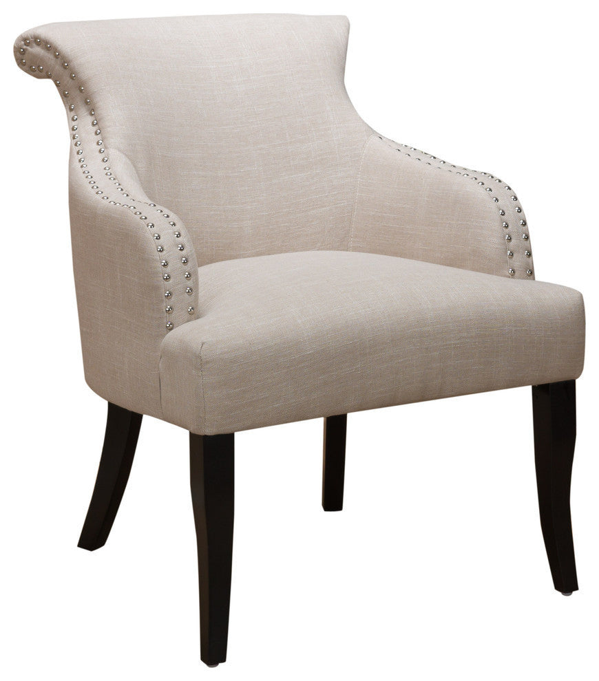 GDF Studio Baldwin Light Beige Fabric Arm Chair