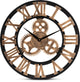 Industrial Vintage Style Black and Distressed Brown Finished Wood Wall Clock