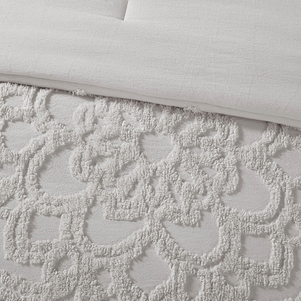 Madison Park Laetitia 3-Piece Tufted Cotton Chenille Medallion Comforter Set