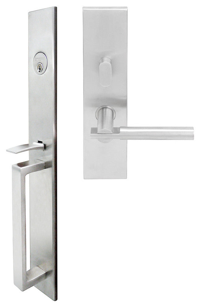 Sequoia Lever, Mortise Entry Handleset, Left Hand Reverse, Satin Stainless Steel