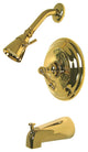 Kingston Brass Tub and Shower Faucet, Polished Brass