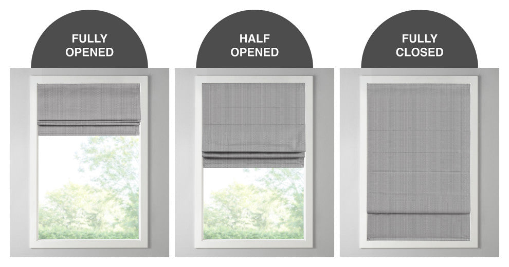 Madison Park Galen Basketweave Roman Shade, Grey, 35"