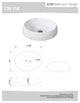 ADM Oval Countertop Vessel Sink, White, 18", Matte White