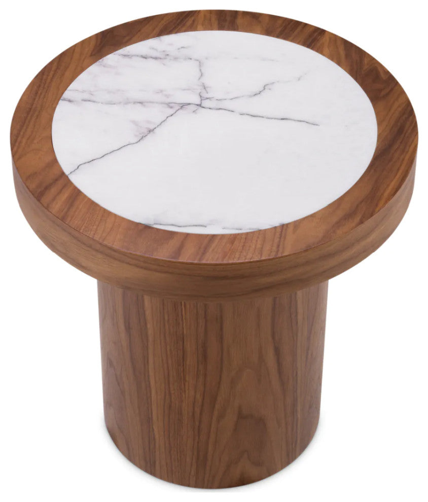 Marble Round Side Table, Eichholtz Presedio, Brown