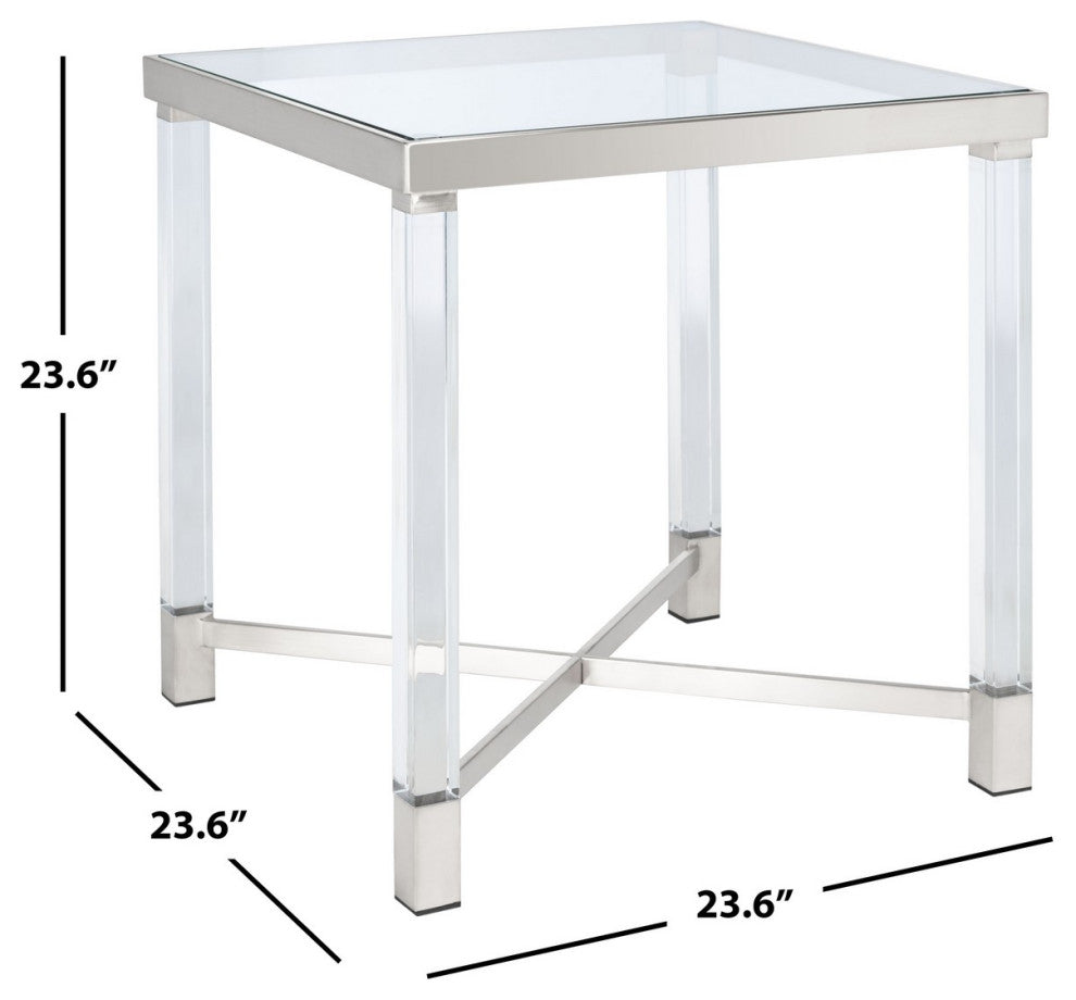 Safavieh Couture Shawna Acrylic End Table, Silver