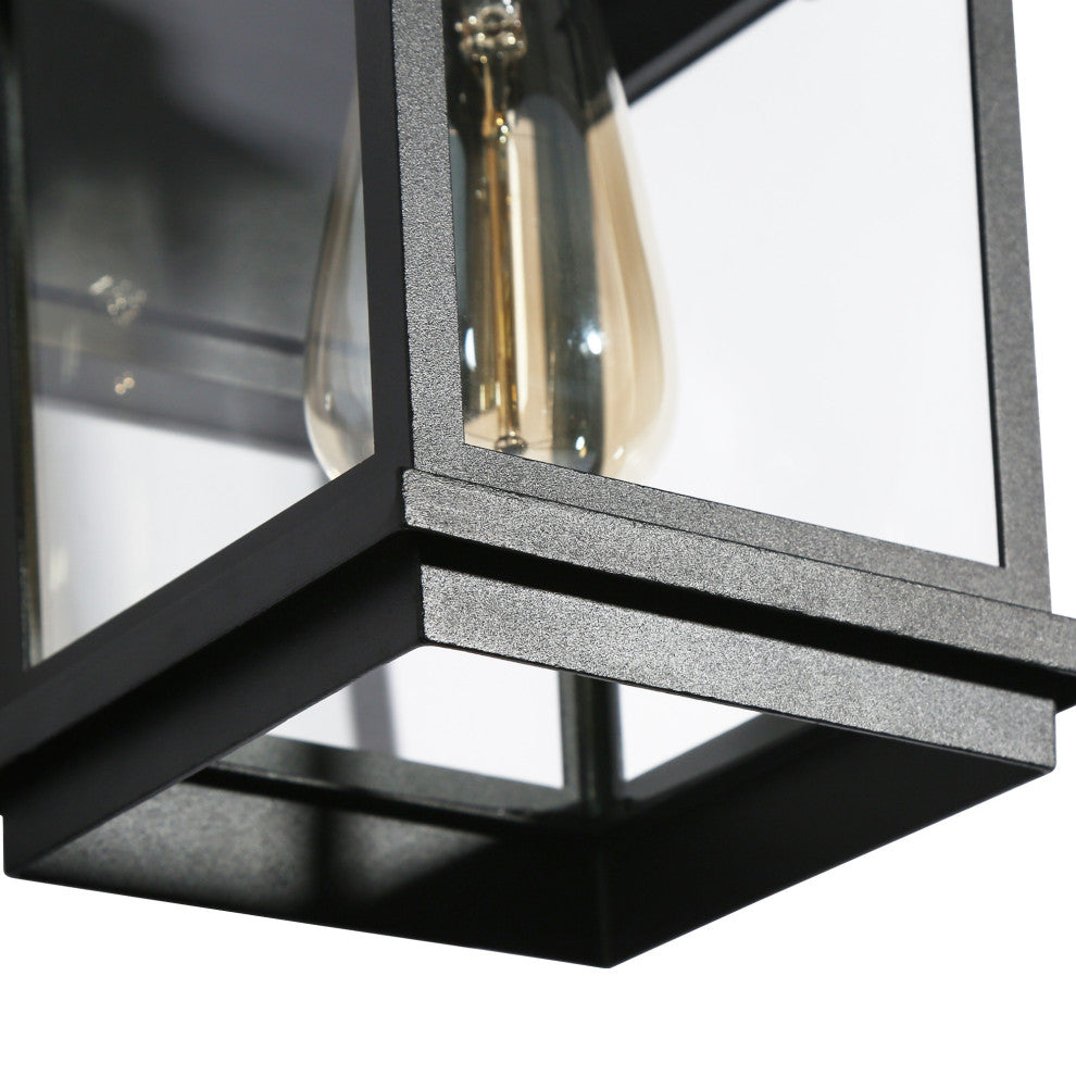 LNC 1-Light Matte Black Transitional Outdoor Wall Sconce, 11"h With Motion Sensor