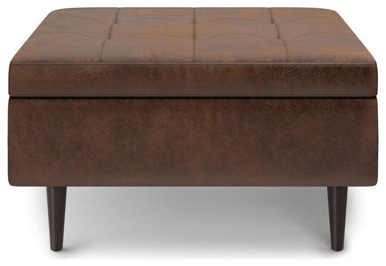 Shay Mid Century Small Square Coffee Table Storage Ottoman