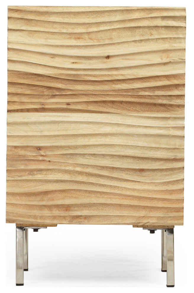 Lesley Modern Handcrafted Mango Wood and Iron Side Table