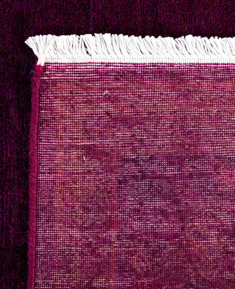 Overdyed One-of-a-Kind Hand-Knotted Area Rug Purple, 5' 0" x 5' 1"