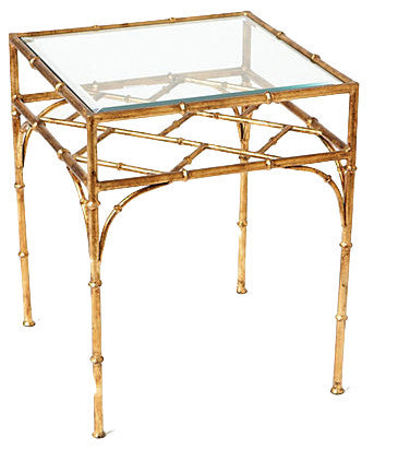 Bamboo Table, Antique Gold