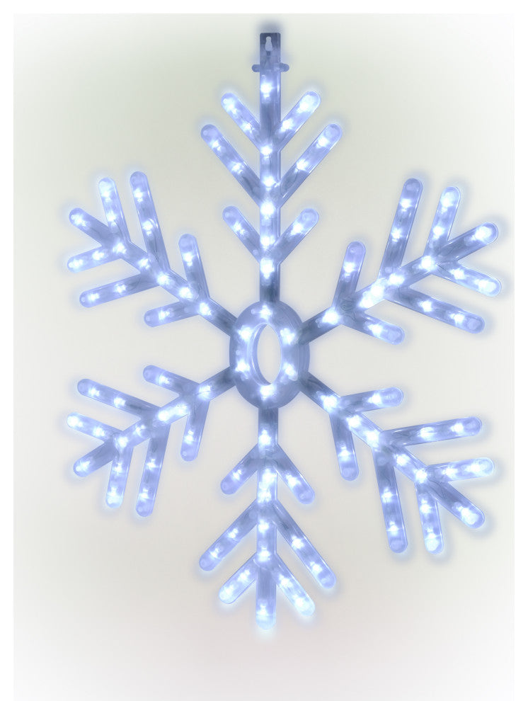 24"H Indoor/Outdoor Hanging Snowflake Decoration with LED Lights