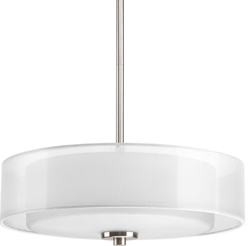 3-Light Semi-Flush Mount, Brushed Nickel