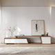Fero Minimalist Walnut Rectangle Extendable TV Stand With 3 Drawers Up to 120", White/Walnut