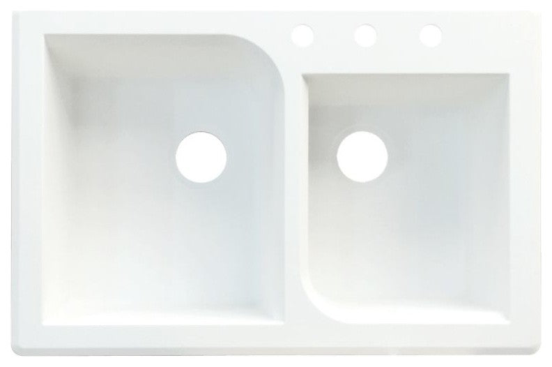 33.0625-in x 22.0625-in Drop-in Radius Granite Kitchen Sink
