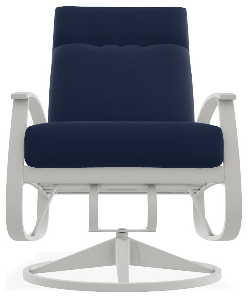 Belle Isle Cushion Deep Seat Outdoor Swivel Rocker, Navy/Snow