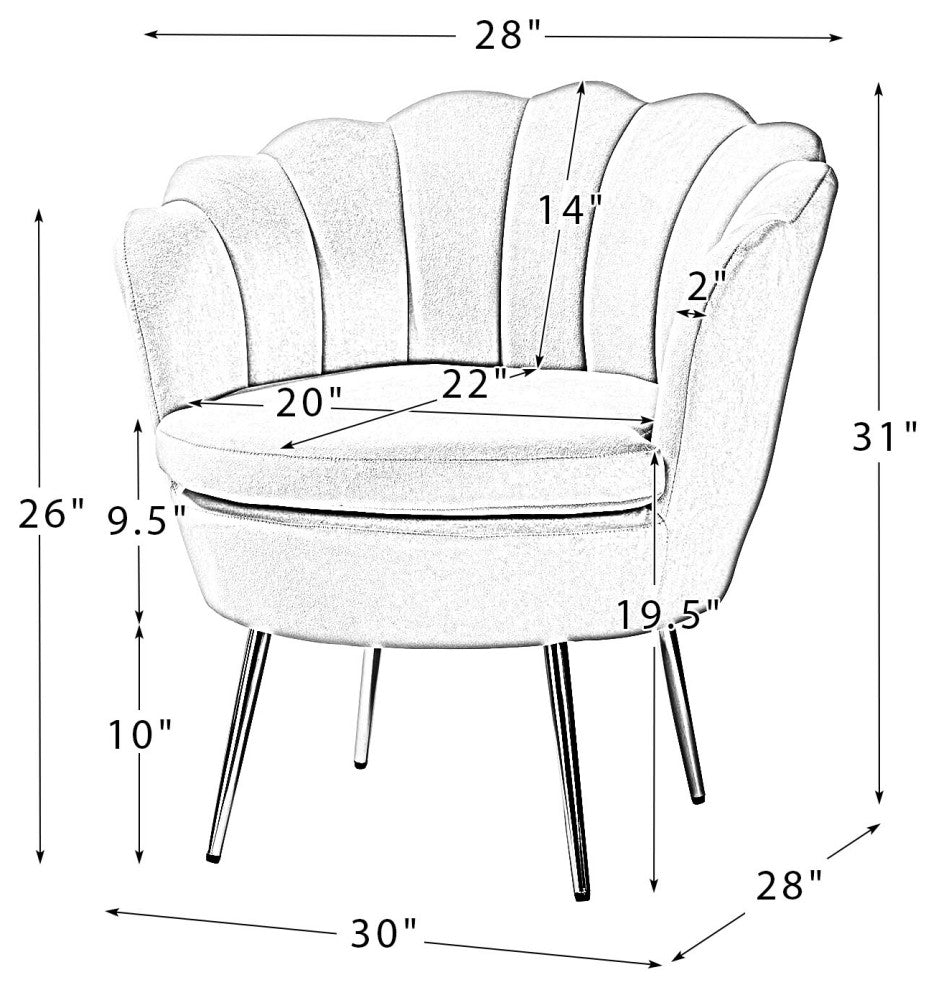 Upholstered Accent Barrel Chair With Tufted Back, Ivory