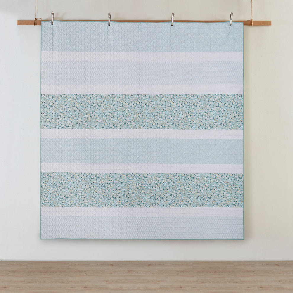 Madison Park Caralie 4 Piece Seersucker Quilt Set With Throw Pillow