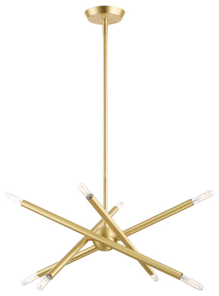 Soho Eight Light Chandelier, Satin Brass