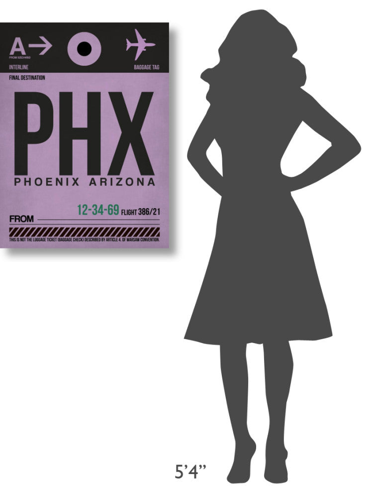"PHX Phoenix Luggage Tag 1" Fine Art Print
