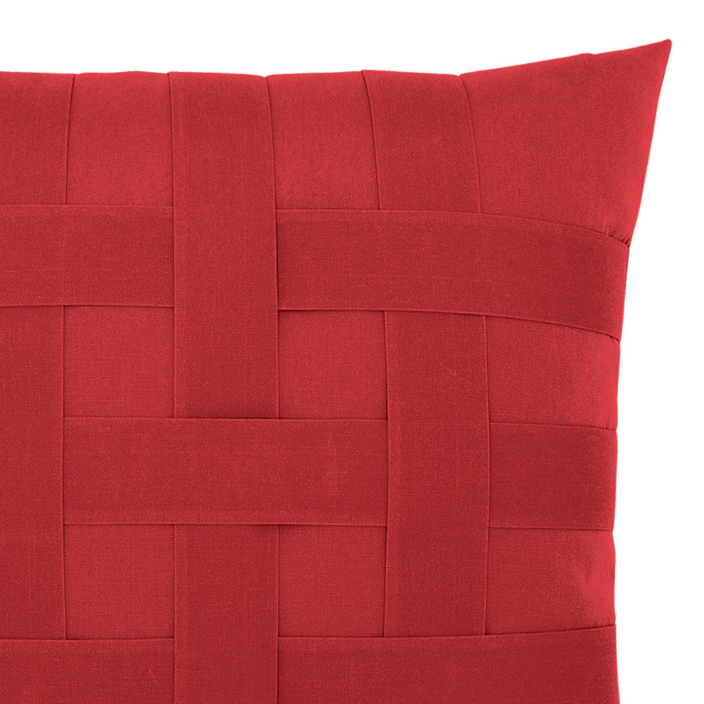 Basketweave Rouge Indoor/Outdoor Performance Pillow, 20"x20"