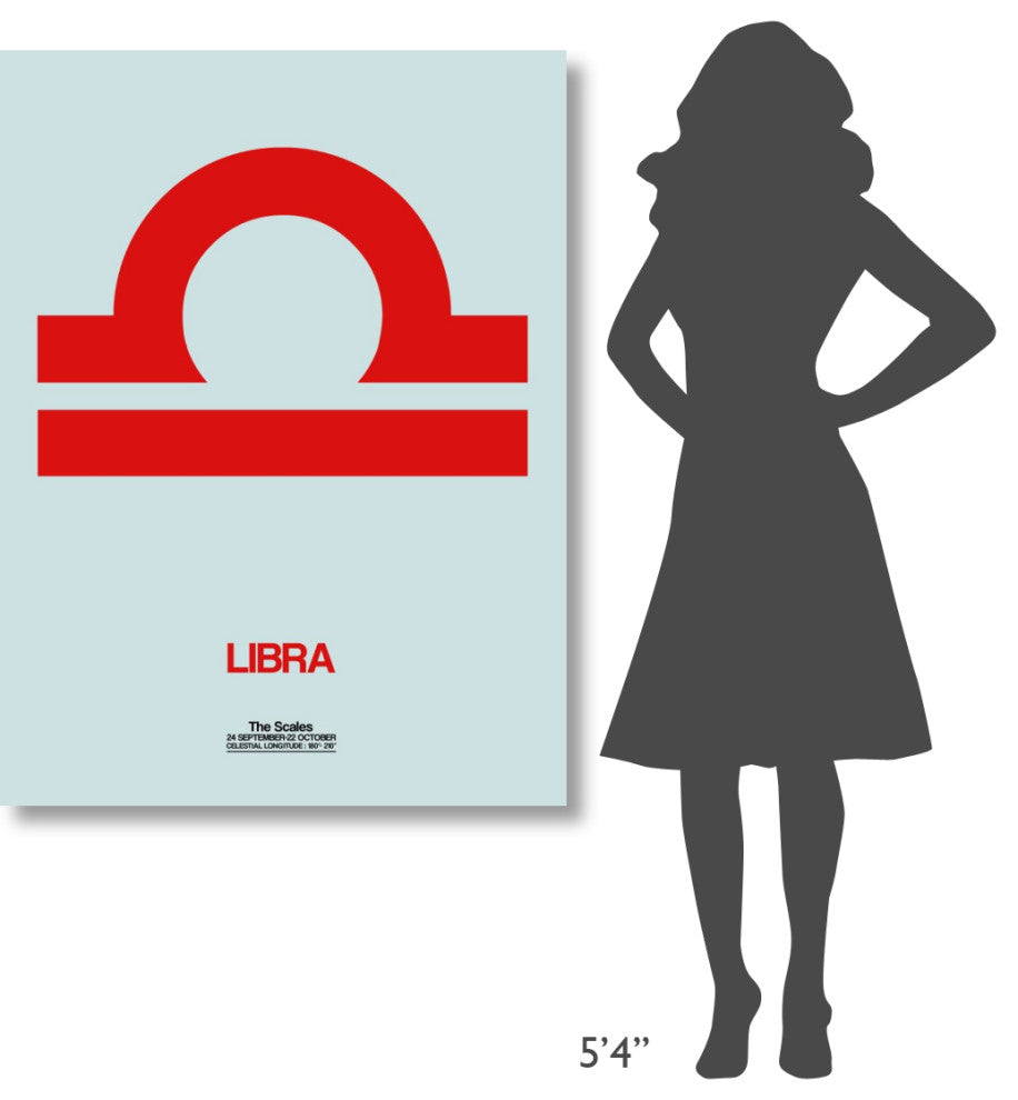 "Libra Zodiac Sign Red" Fine Art Print