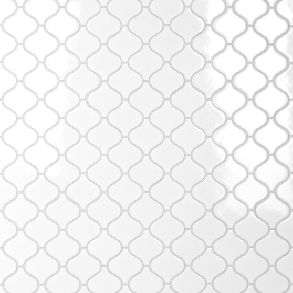 Metro Lantern Glossy White Porcelain Floor and Wall Tile