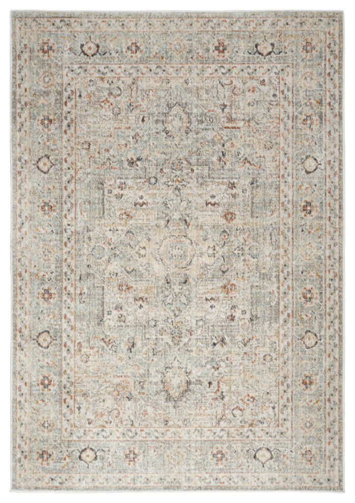 Nourison Oushak Home 6' x 9' Light Grey Vintage Indoor Rug