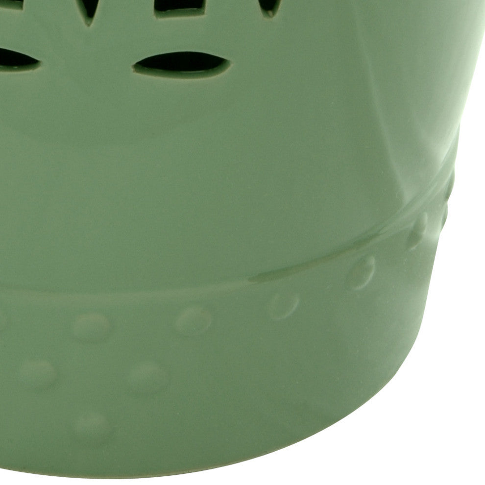 18" Celadon Porcelain Garden Stool