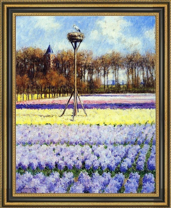 George Hitchcock the Stork's Nest Framed Premium Canvas Print, 20"x25"