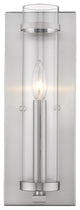 Cylinder Shaped with Tall Backplate Satin Nickel Wall Sconce