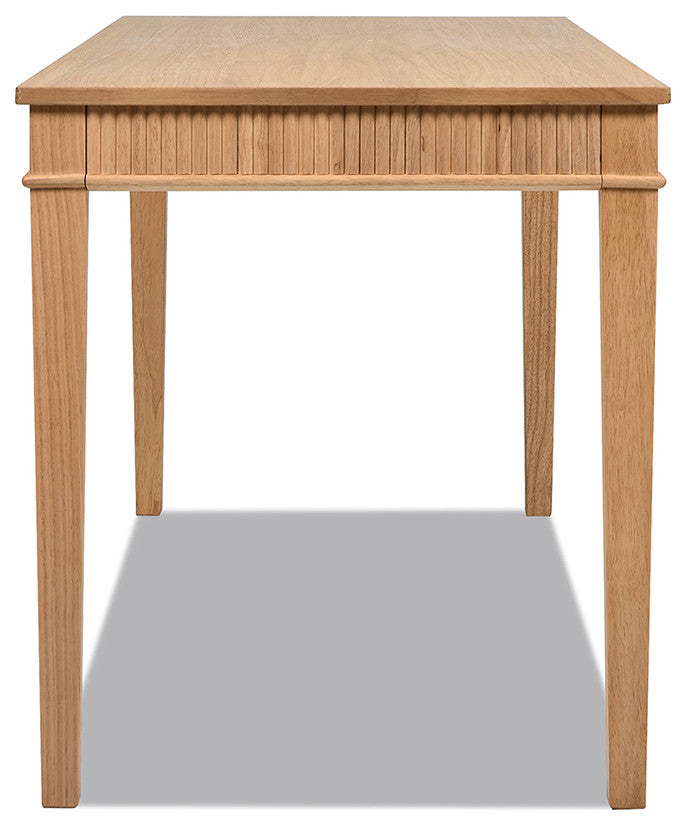 Dumont 1-Drawer Fluted Home Office Writing Desk, Natural Blonde