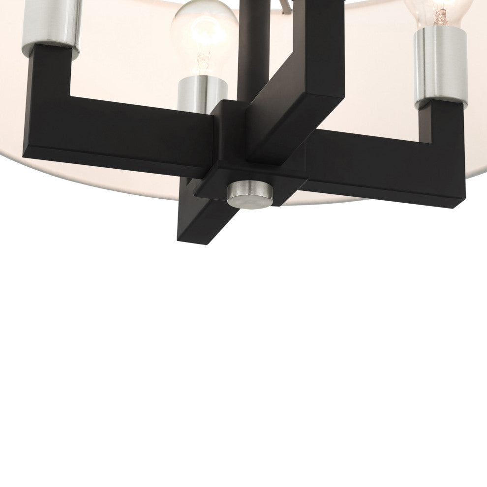 Livex Lighting Cresthaven 4 Light Black Chandelier
