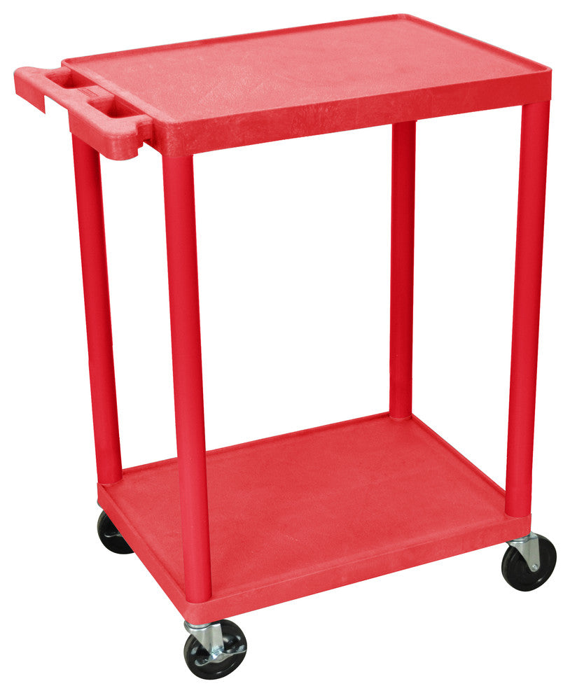 Luxor 2-Shelf Utility Cart, Red