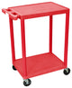 Luxor 2-Shelf Utility Cart, Red