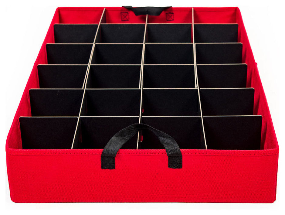 48" 4" Christmas Ornament Storage Box With Dividers