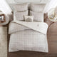 Madison Park Malia 6 Piece Embroidered Cotton Reversible Comforter Set, Ivory