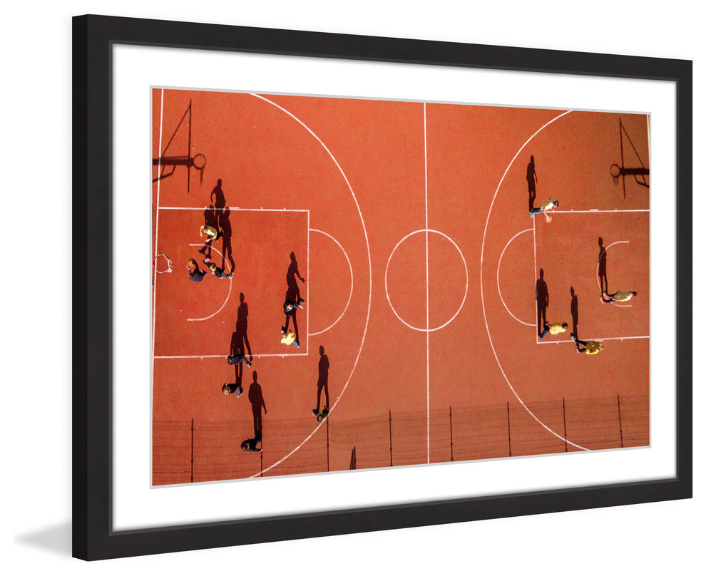"Basketball Court" Framed Print by Karolis Janulis