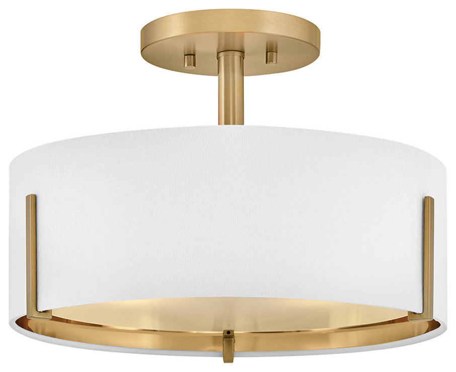 Hinkley Halle Medium Semi-Flush Mount, Lacquered Brass