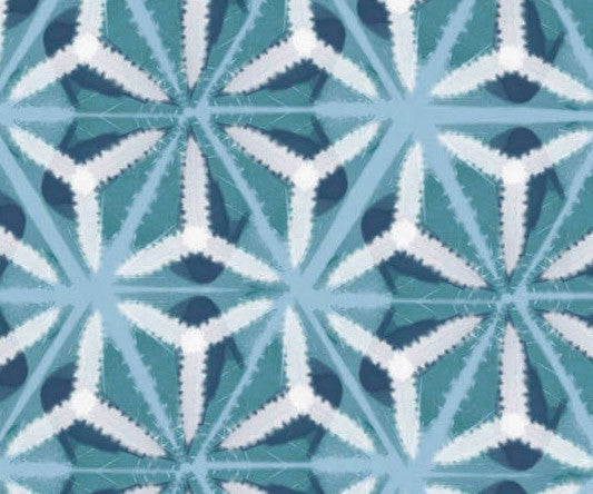 Water Mosaic, Geometric Print Beach Towel, Teal